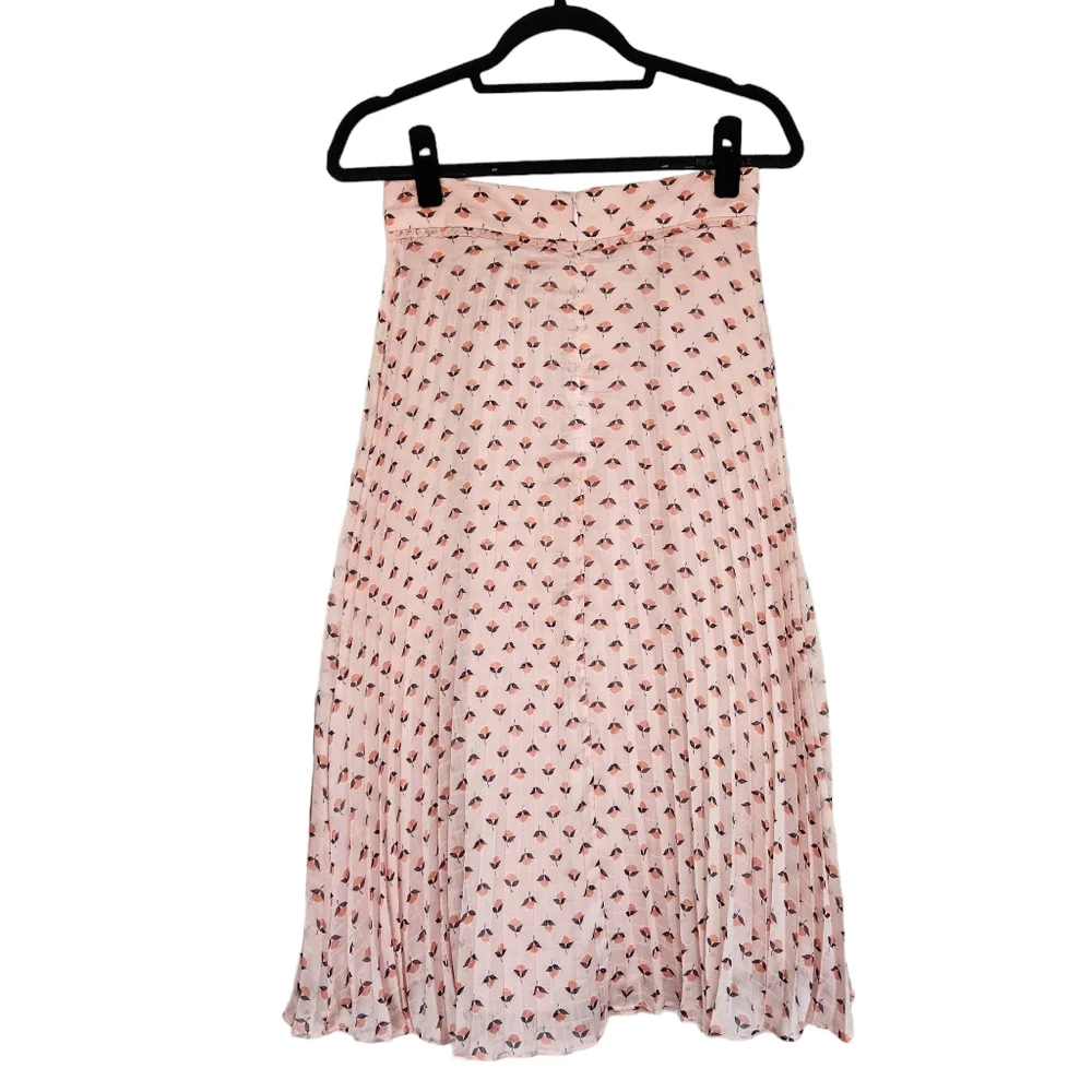 Ann Taylor Crinkle Fold Midi Skirt - Pink Fruit Pattern - Picture 3 of 6